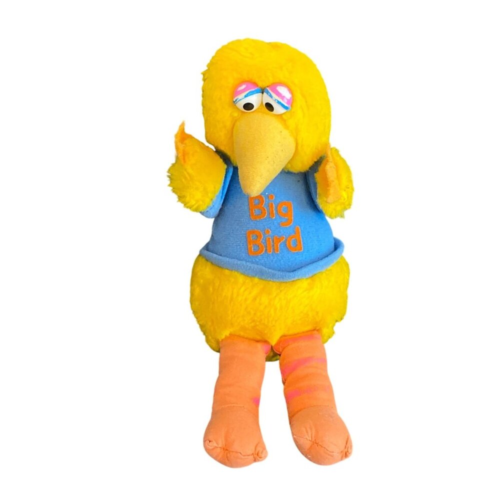 VTG Sesame Street Big Bird  8in Stuffed Plush Doll Hasbro Softies 1980s